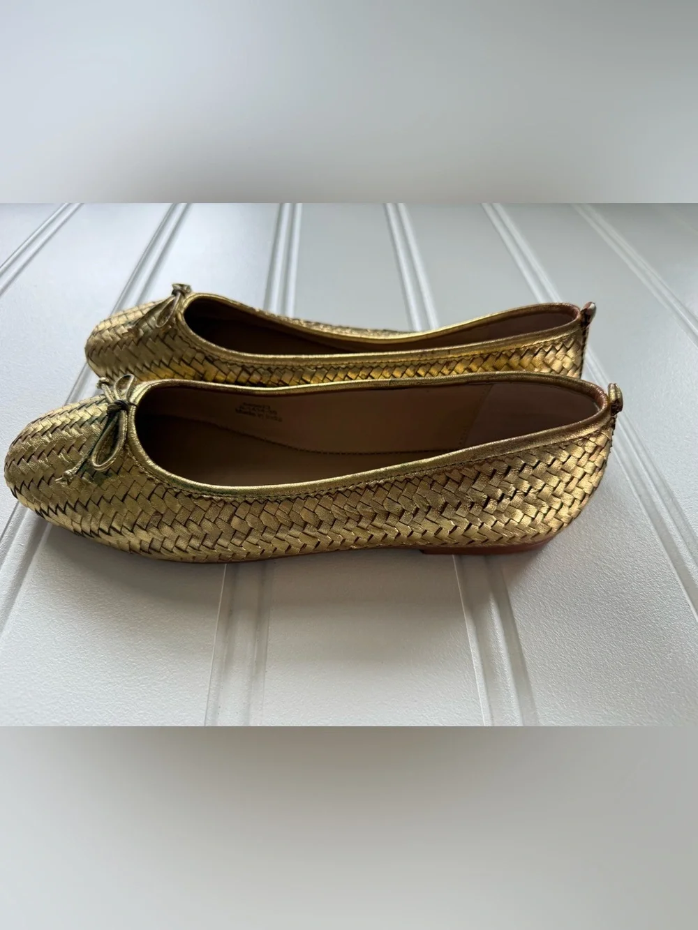 Boden Women's US 8 Kitty Flexi Sole Ballet Flats Shoes Gold NEW No Box